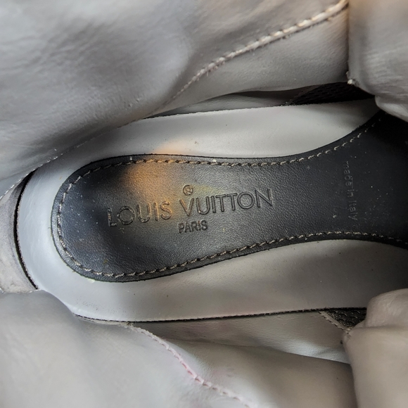 Louis Vuitton black leather high tops LV Size 8, US size 9. Authentic LV! - Picture 4 of 9